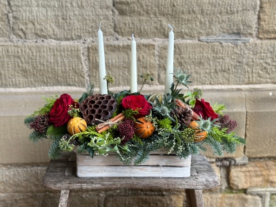 The Bluebell Linear candle arrangement