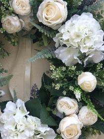Classic White Faux Flower Door Wreath