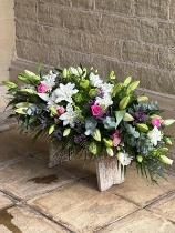 Lily and mixed florals coffin spray